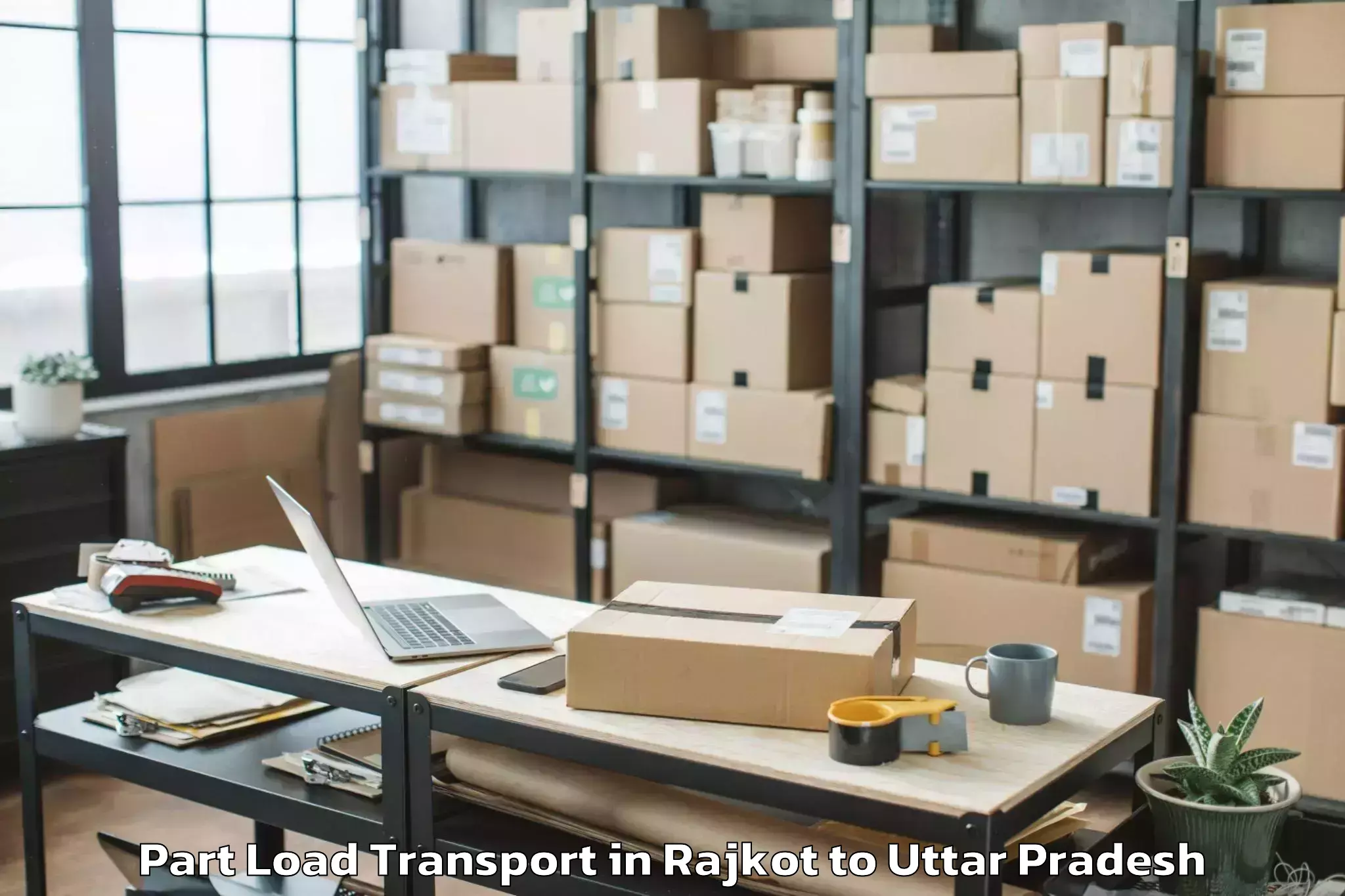 Book Rajkot to Mohanlalganj Part Load Transport Online